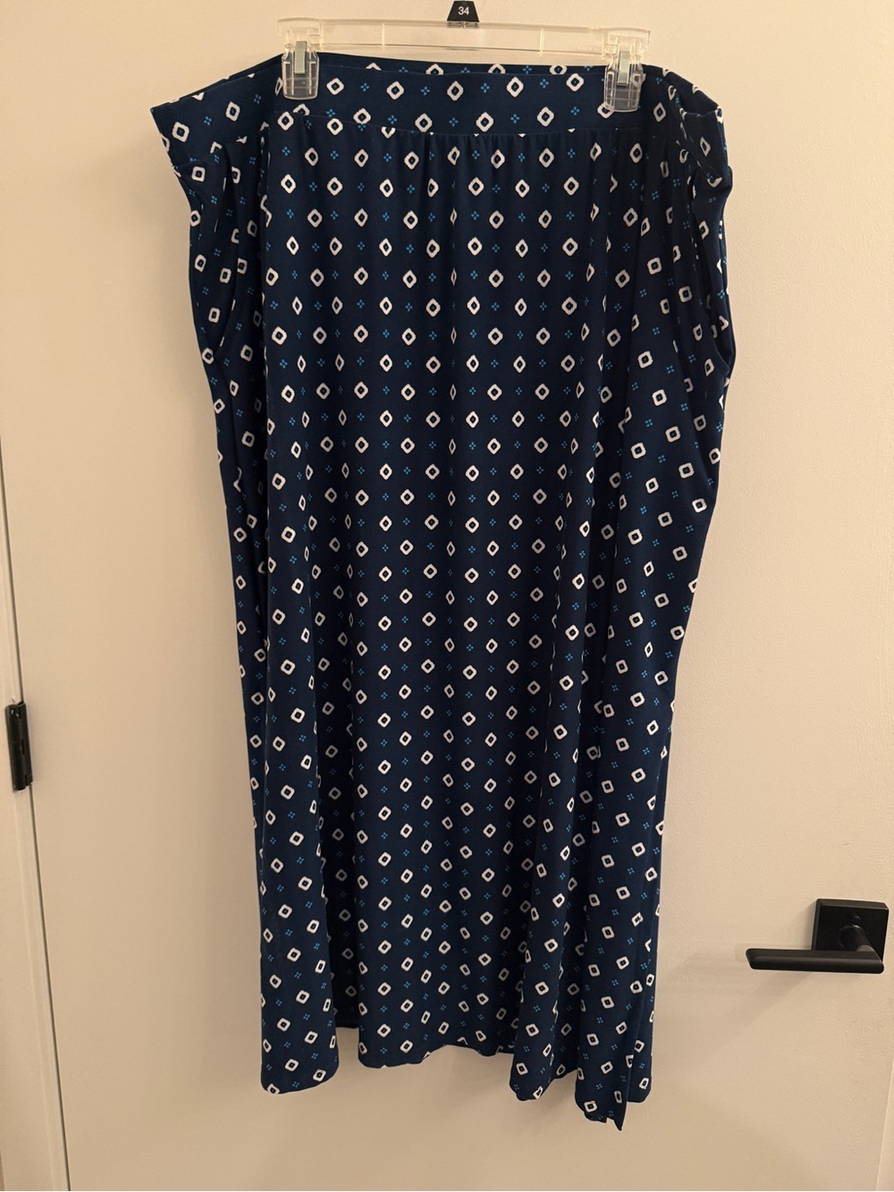 Terra & Sky Navy and White Geometric Print Skirt